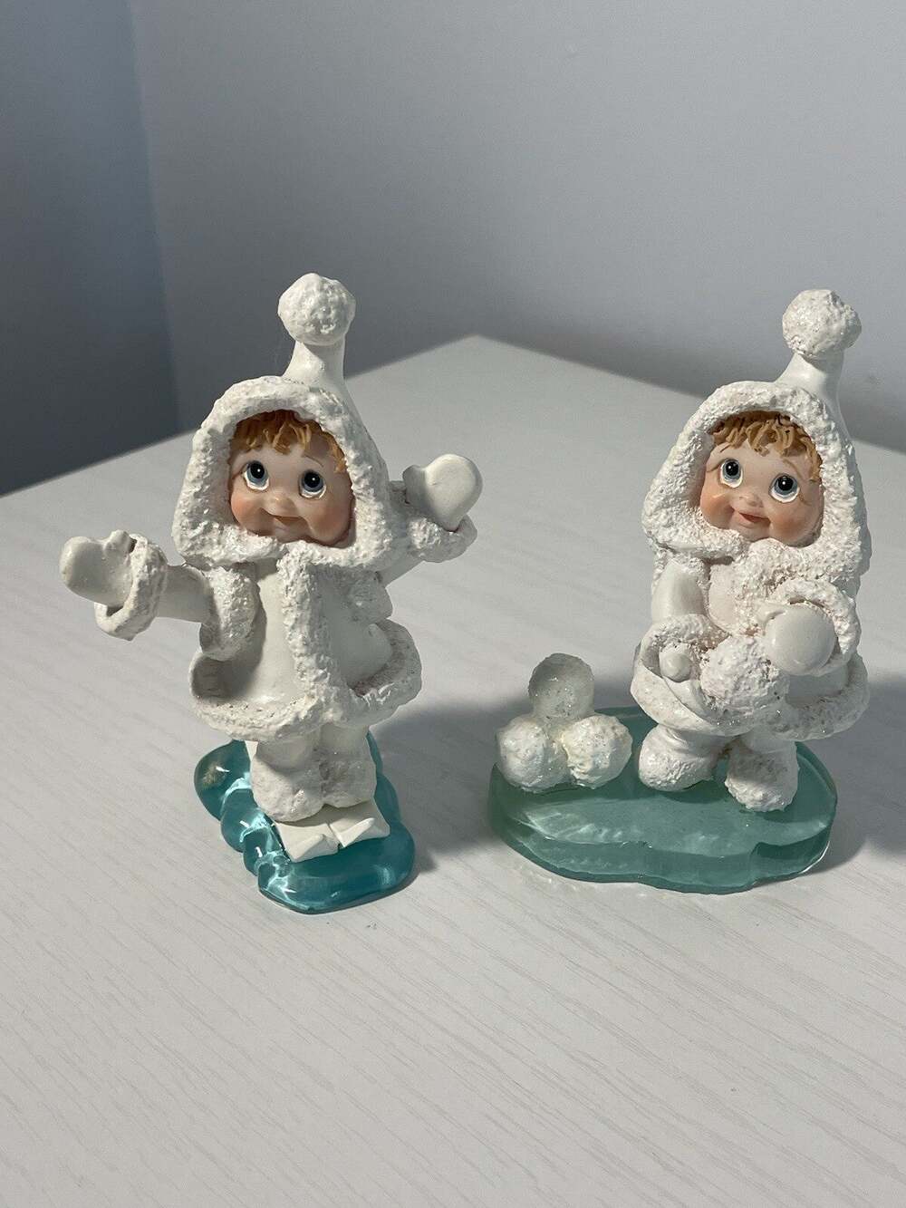 Northern Lights Dreamsicles Snow Figurines Set Of 2 Powder Puff And Bunny Slope